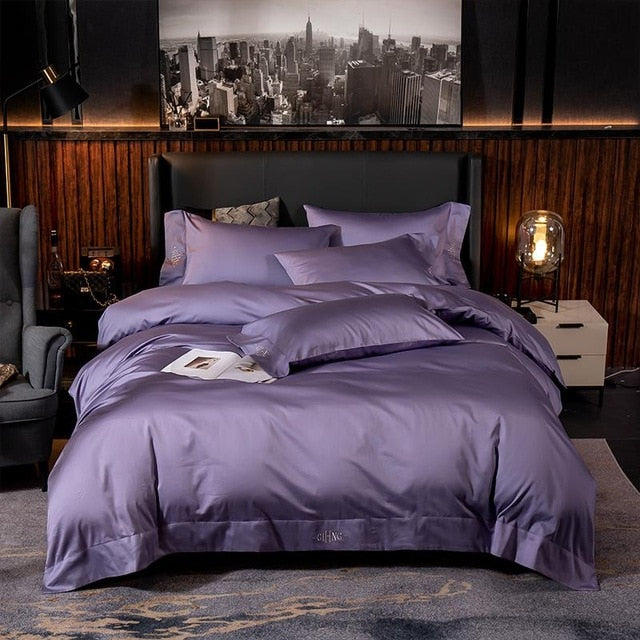  Riyyow Bedding Set King Size, Satin Duvet Cover Set Comforter  Flat Sheet Pillowcases Soft Cool Breathable Comfort Adult Double King Sizes,Luxury  Bedding for Family Hotel : Home & Kitchen