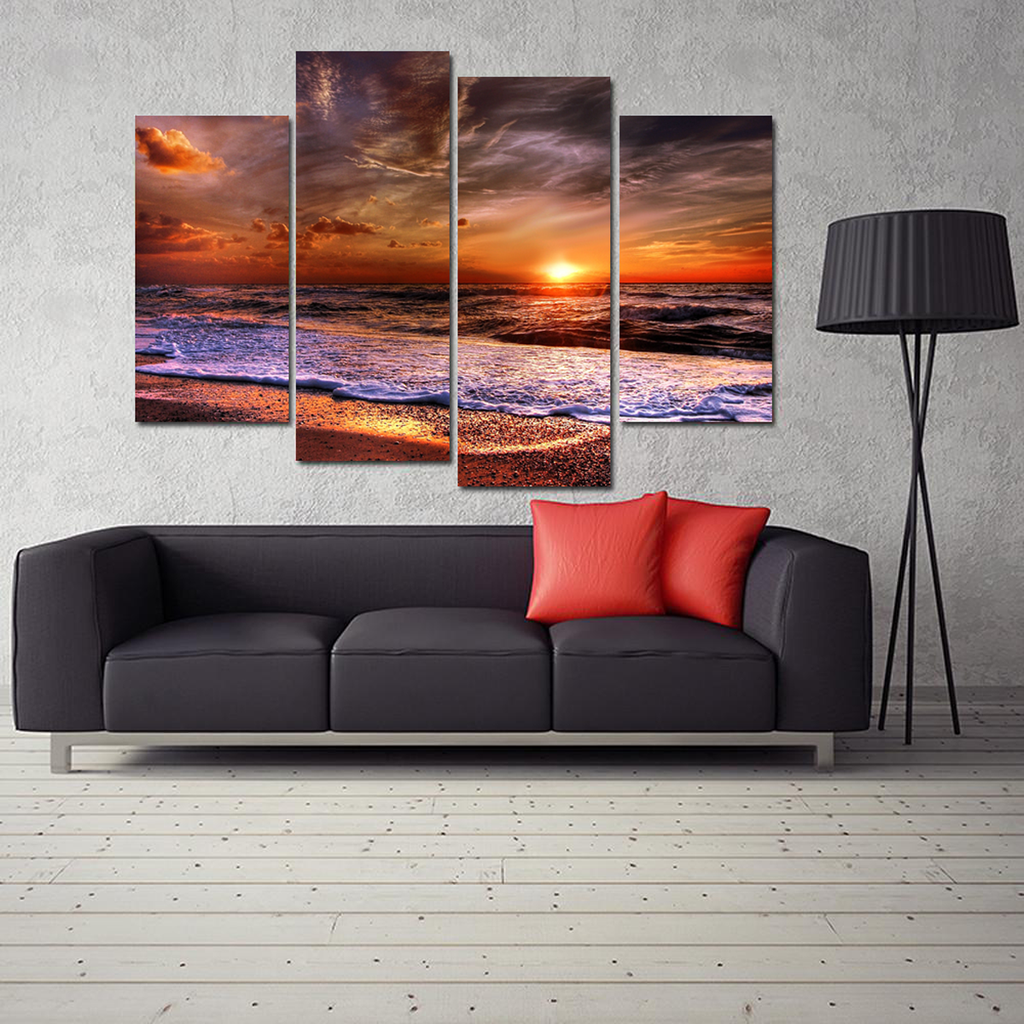 Stunning Cloudy Beach Sunset Canvas – Cool Tees & Things